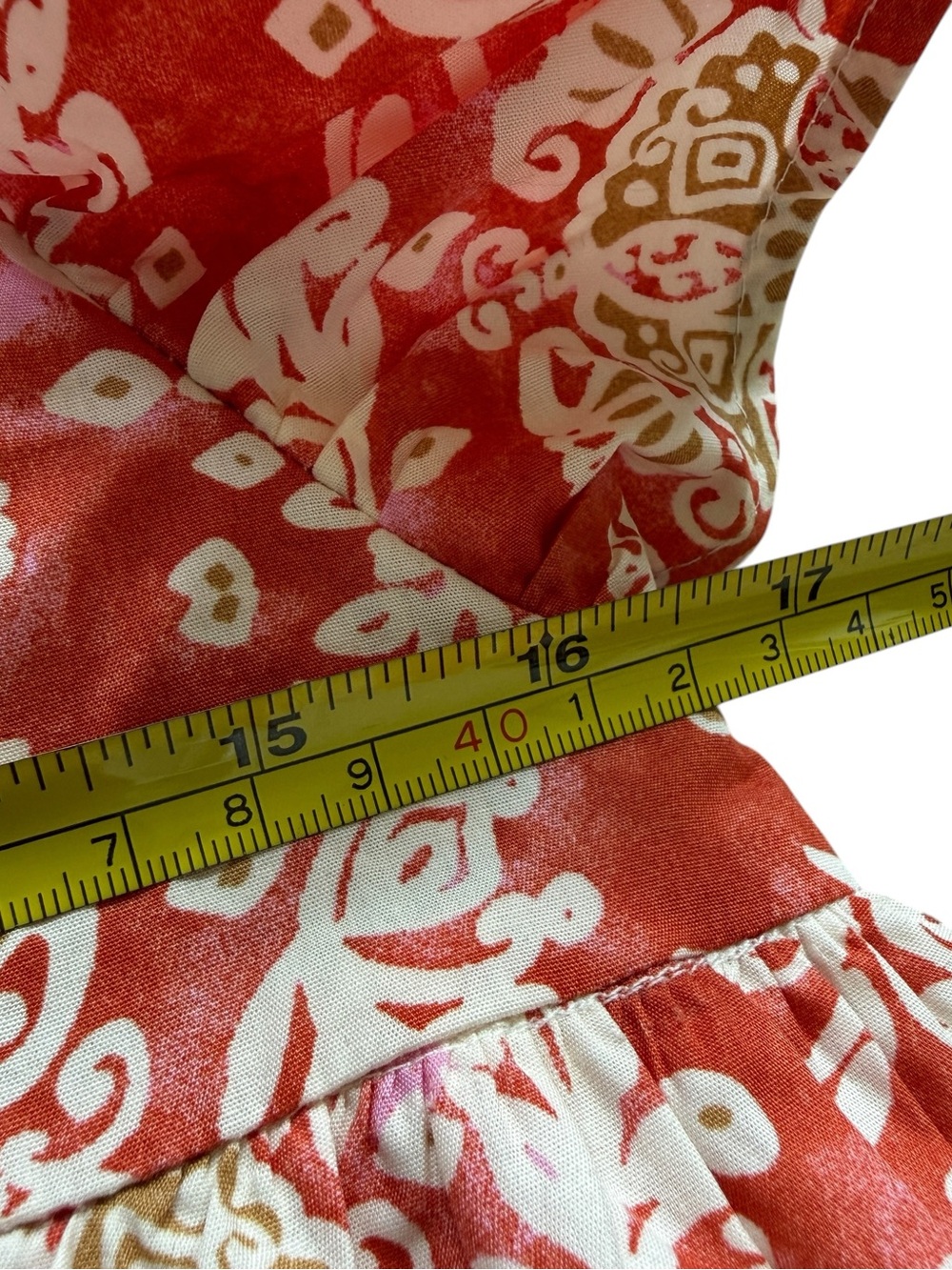 Anthro Maeve Cotton Midi Dress Boho Block Print Flutter Sleeve Cottagecore XS - Picture 9 of 15